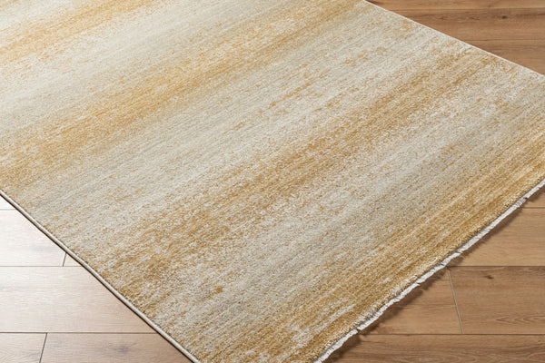 Livabliss Rojin Fringe Trim Polypropylene Runner Rug for Entryway Hallway or Bedside Decor Oatmeal, Mustar 9' x 12'7" ROJ2307-9127