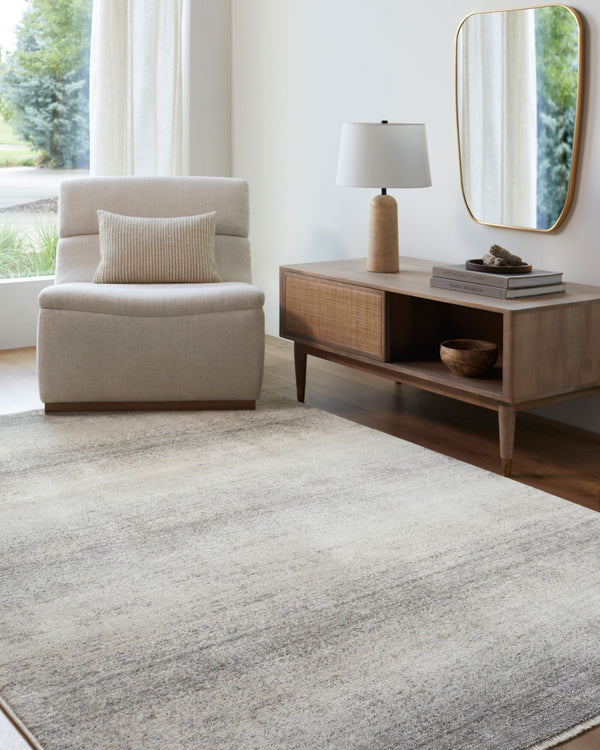 Livabliss Rojin Fringed Polypropylene Runner Rug with Classic Pattern for Hallways and Entryways Oatmeal, Gray 9' x 12'7" ROJ2308-9127