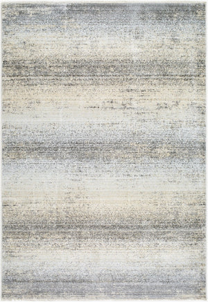 Livabliss Rojin Fringed Polypropylene Runner Rug with Classic Pattern for Hallways and Entryways Oatmeal, Gray 9' x 12'7" ROJ2308-9127