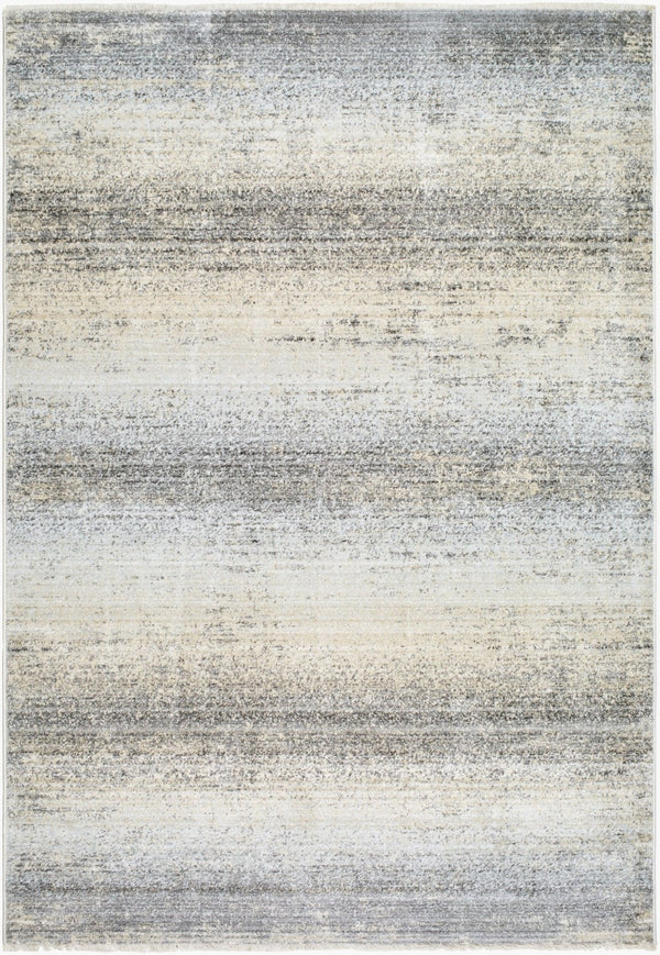 Livabliss Rojin Fringed Polypropylene Runner Rug with Classic Pattern for Hallways and Entryways Oatmeal, Gray 9' x 12'7" ROJ2308-9127