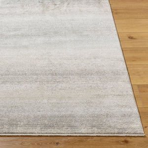 Livabliss Rojin Fringed Polypropylene Runner Rug with Classic Pattern for Hallways and Entryways Oatmeal, Gray 9' x 12'7" ROJ2308-9127