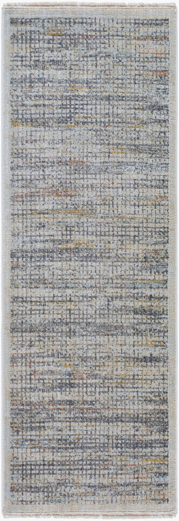 Livabliss Rojin Traditional Fringe Runner Rug Polypropylene Hallway Entryway Medium Pile Light Slate, Oa 2'6" x 7'3" ROJ2310-2673