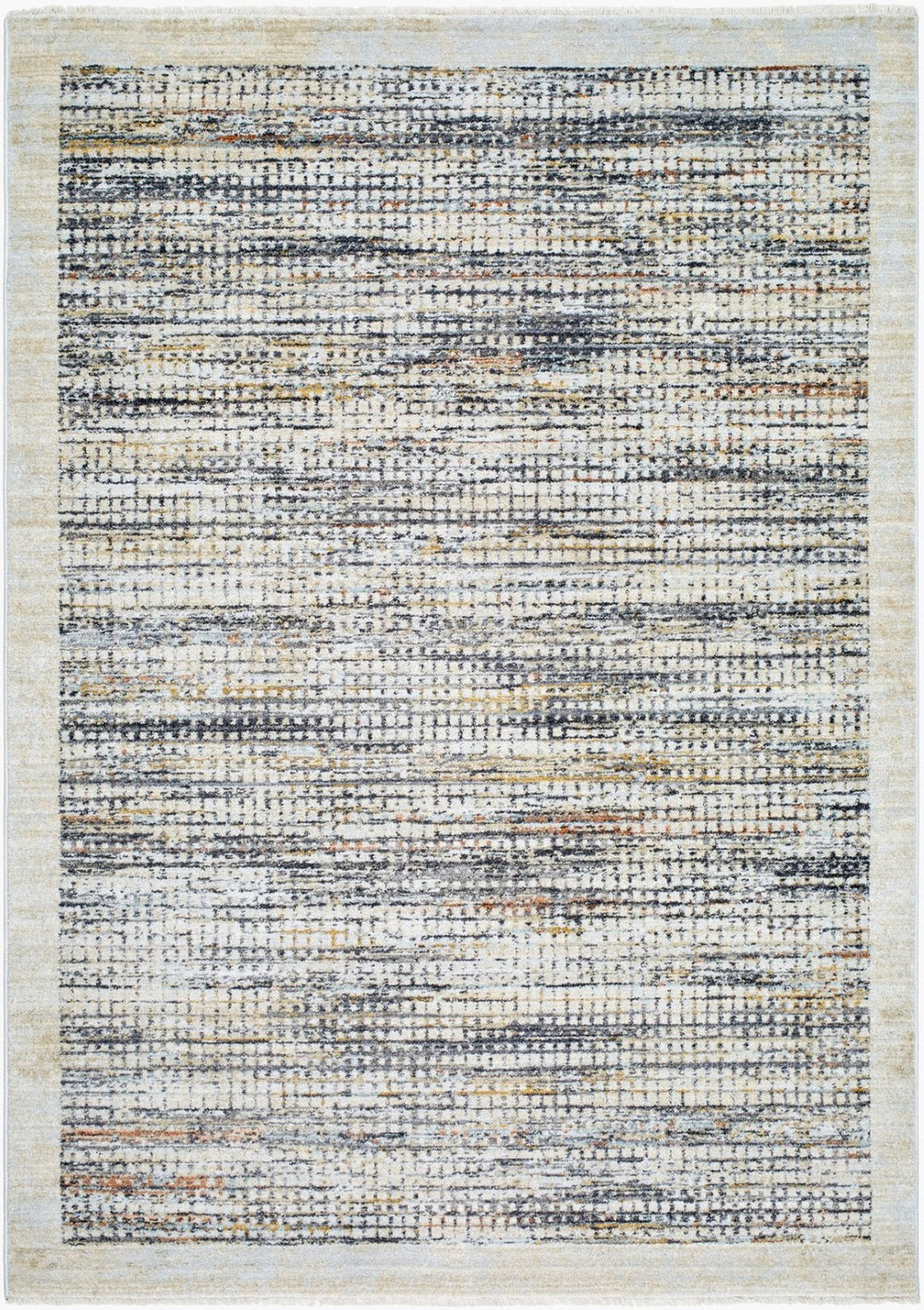 Livabliss Rojin Traditional Fringe Runner Rug Polypropylene Hallway Entryway Medium Pile Light Slate, Oa 9' x 12'7" ROJ2310-9127