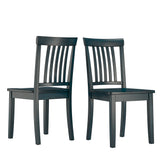 Homelegance By Top-Line Lorren Mission Back Wood Dining Chairs (Set of 2) Blue Rubberwood