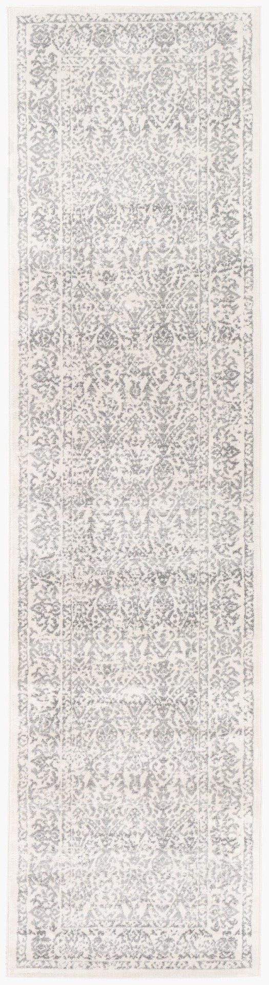 Livabliss Roma Traditional Polypropylene Area Rug Turkey Woven for Living and Dining Rooms White, Medium G 2'7" x 10' ROM2300-2710