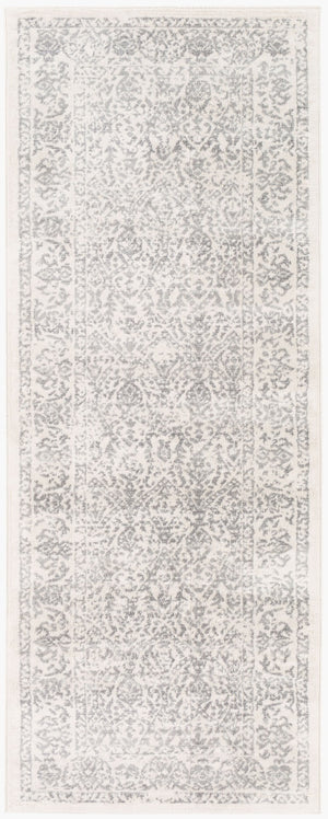 Livabliss Roma Traditional Polypropylene Area Rug Turkey Woven for Living and Dining Rooms White, Medium G 2'7" x 7'3" ROM2300-2773