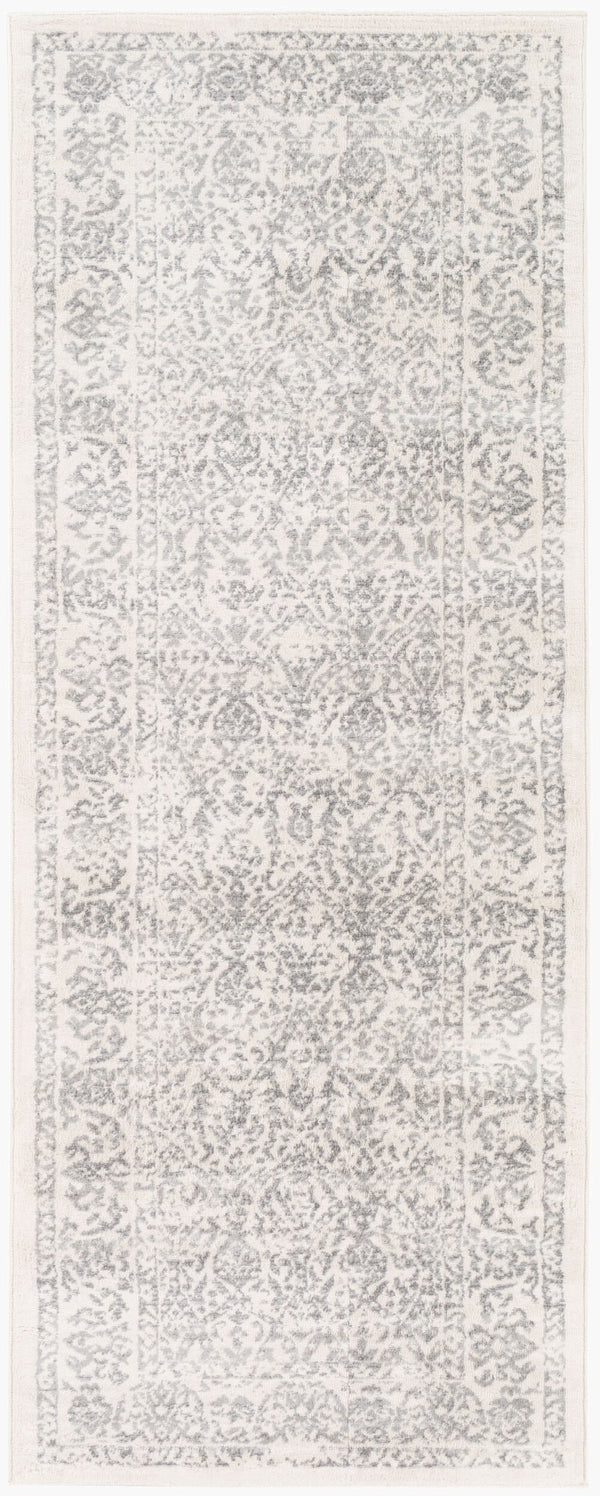 Livabliss Roma Traditional Polypropylene Area Rug Turkey Woven for Living and Dining Rooms White, Medium G 2'7" x 7'3" ROM2300-2773