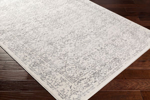 Livabliss Roma Traditional Polypropylene Area Rug Turkey Woven for Living and Dining Rooms White, Medium G 6'7" x 6'7" Square ROM2300-67SQ