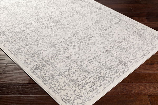 Livabliss Roma Traditional Polypropylene Area Rug Turkey Woven for Living and Dining Rooms White, Medium G 6'7" x 6'7" Square ROM2300-67SQ
