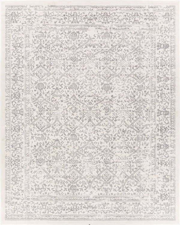 Livabliss Roma Traditional Polypropylene Area Rug Turkey Woven for Living and Dining Rooms White, Medium G 7'10" x 10' ROM2300-71010