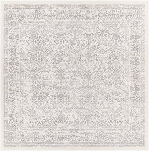 Livabliss Roma Traditional Polypropylene Area Rug Turkey Woven for Living and Dining Rooms White, Medium G 7'10" x 7'10" Square ROM2300-710SQ