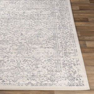 Livabliss Roma Traditional Polypropylene Area Rug Turkey Woven for Living and Dining Rooms White, Medium G 6'7" x 6'7" Square ROM2300-67SQ