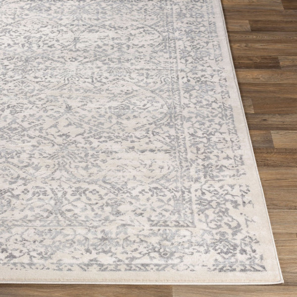 Livabliss Roma Traditional Polypropylene Area Rug Turkey Woven for Living and Dining Rooms White, Medium G 6'7" x 6'7" Square ROM2300-67SQ
