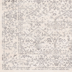 Livabliss Roma Traditional Polypropylene Area Rug Turkey Woven for Living and Dining Rooms White, Medium G 6'7" x 6'7" Square ROM2300-67SQ