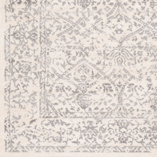 Livabliss Roma Traditional Polypropylene Area Rug Turkey Woven for Living and Dining Rooms White, Medium G 6'7" x 6'7" Square ROM2300-67SQ