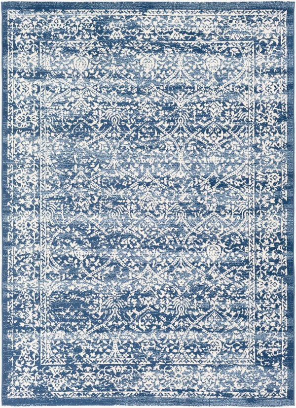 Livabliss Roma Traditional Polypropylene Area Rug Machine Woven for Living and Dining Rooms Dark Blue, Ligh 5'3" x 7'1" ROM2301-5371