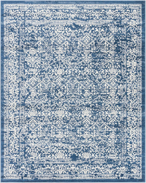 Livabliss Roma Traditional Polypropylene Area Rug Machine Woven for Living and Dining Rooms Dark Blue, Ligh 7'10" x 10' ROM2301-71010