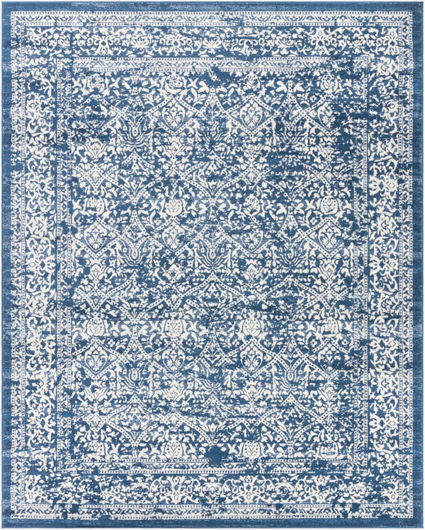 Livabliss Roma Traditional Polypropylene Area Rug Machine Woven for Living and Dining Rooms Dark Blue, Ligh 7'10" x 10' ROM2301-71010