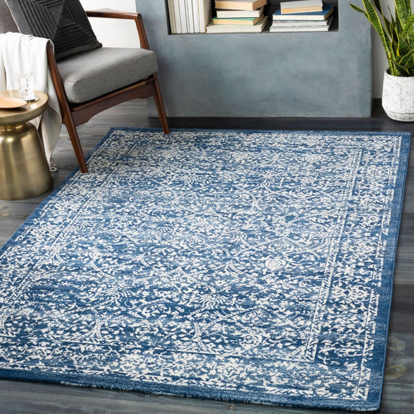 Livabliss Roma Traditional Polypropylene Area Rug Machine Woven for Living and Dining Rooms Dark Blue, Ligh 5'3" x 7'1" ROM2301-5371