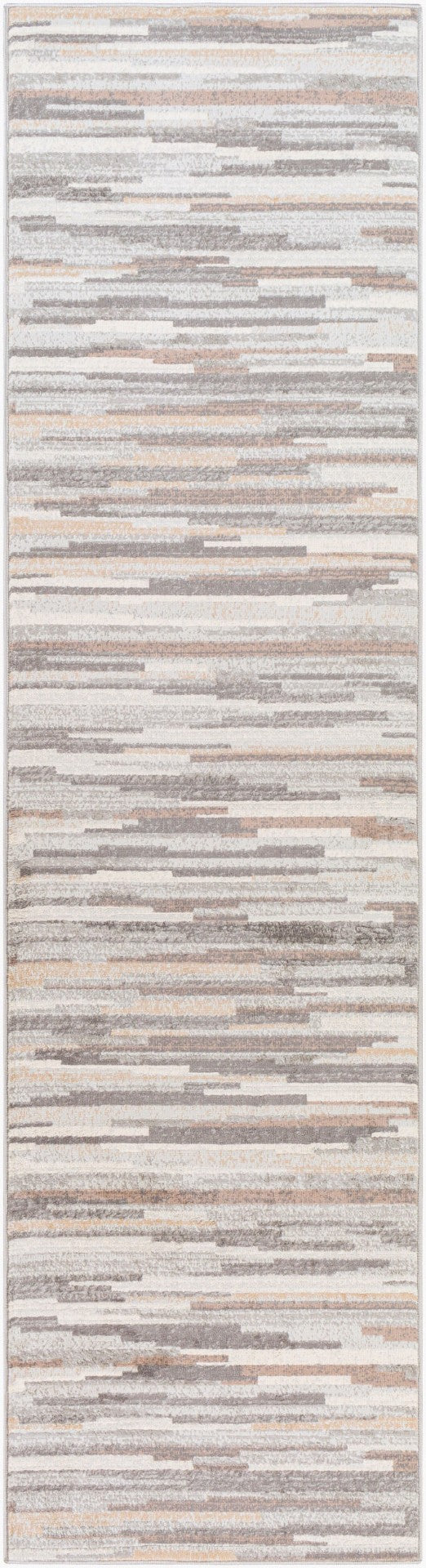 Livabliss Roma Machine Woven Polypropylene Area Rug Geometric Living Room Floor Accent Turkey Charcoal, Gray 2'7" x 10' ROM2302-2710