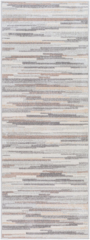 Livabliss Roma Machine Woven Polypropylene Area Rug Geometric Living Room Floor Accent Turkey Charcoal, Gray 2'7" x 7'3" ROM2302-2773