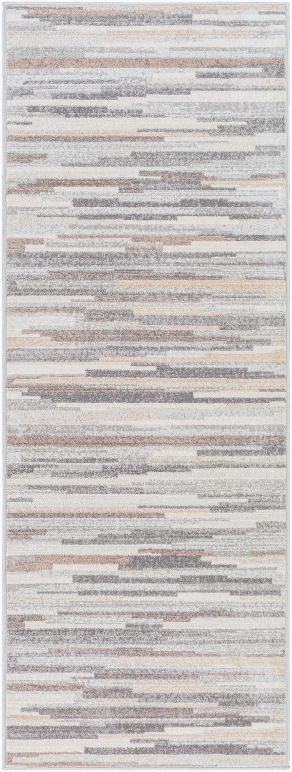 Livabliss Roma Machine Woven Polypropylene Area Rug Geometric Living Room Floor Accent Turkey Charcoal, Gray 2'7" x 7'3" ROM2302-2773