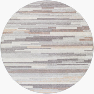 Livabliss Roma Machine Woven Polypropylene Area Rug Geometric Living Room Floor Accent Turkey Charcoal, Gray 6'7" x 6'7" Round ROM2302-67RD
