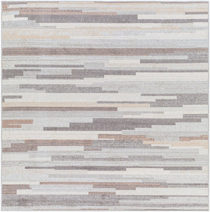 Livabliss Roma Machine Woven Polypropylene Area Rug Geometric Living Room Floor Accent Turkey Charcoal, Gray 6'7" x 6'7" Square ROM2302-67SQ
