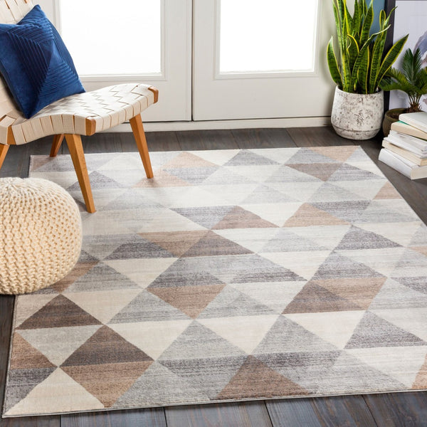 Livabliss Roma Geometric Polypropylene Area Rug Turkey Woven Low Pile for Living Room Charcoal, Gray 8'11" x 12'4" ROM2303-9123