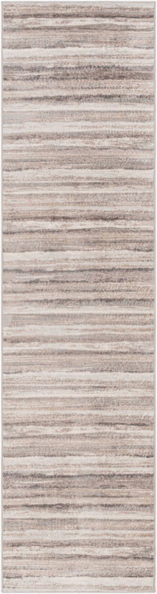Livabliss Roma Machine Woven Polypropylene Area Rug Bold Contemporary Design for Living Spaces Charcoal, Tan 2'7" x 10' ROM2306-2710