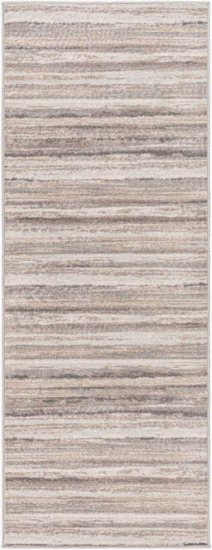 Livabliss Roma Machine Woven Polypropylene Area Rug Bold Contemporary Design for Living Spaces Charcoal, Tan 2'7" x 7'3" ROM2306-2773