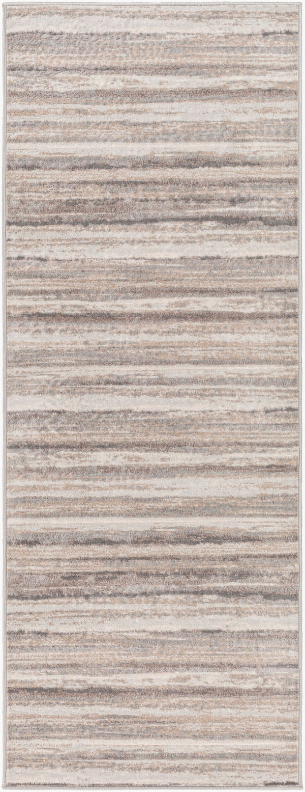 Livabliss Roma Machine Woven Polypropylene Area Rug Bold Contemporary Design for Living Spaces Charcoal, Tan 2'7" x 7'3" ROM2306-2773