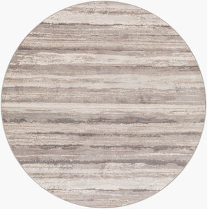 Livabliss Roma Machine Woven Polypropylene Area Rug Bold Contemporary Design for Living Spaces Charcoal, Tan 6'7" x 6'7" Round ROM2306-67RD