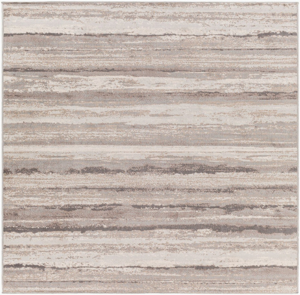 Livabliss Roma Machine Woven Polypropylene Area Rug Bold Contemporary Design for Living Spaces Charcoal, Tan 6'7" x 6'7" Square ROM2306-67SQ