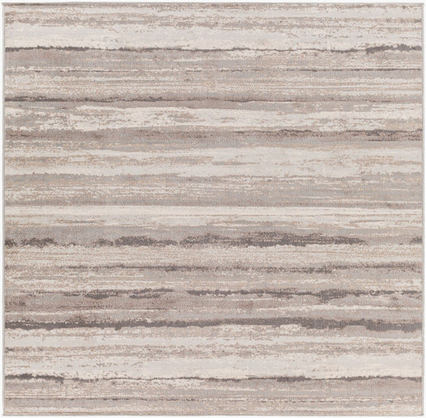 Livabliss Roma Machine Woven Polypropylene Area Rug Bold Contemporary Design for Living Spaces Charcoal, Tan 6'7" x 6'7" Square ROM2306-67SQ