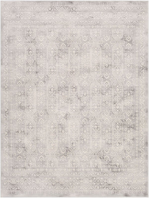 Livabliss Roma Traditional Turkish Pattern Polypropylene Area Rug for Living Room or Dining Space White, Light Gr 8'11" x 12'4" ROM2307-9123