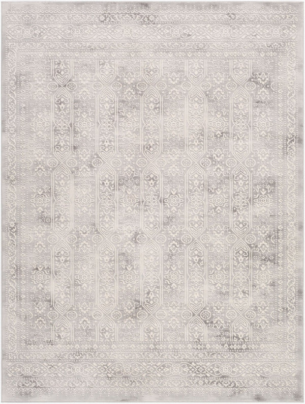Livabliss Roma Traditional Turkish Pattern Polypropylene Area Rug for Living Room or Dining Space White, Light Gr 8'11" x 12'4" ROM2307-9123