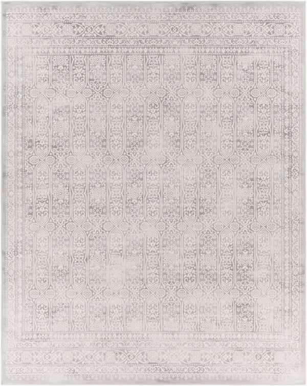 Livabliss Roma Traditional Turkish Pattern Polypropylene Area Rug for Living Room or Dining Space White, Light Gr 7'10" x 10' ROM2307-71010