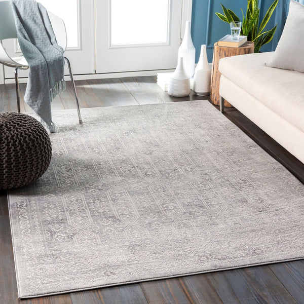 Livabliss Roma Traditional Turkish Pattern Polypropylene Area Rug for Living Room or Dining Space White, Light Gr 8'11" x 12'4" ROM2307-9123