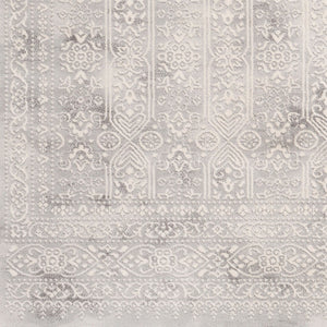 Livabliss Roma Traditional Turkish Pattern Polypropylene Area Rug for Living Room or Dining Space White, Light Gr 8'11" x 12'4" ROM2307-9123