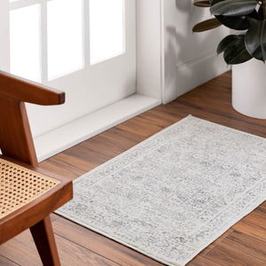 Livabliss Roma Traditional Polypropylene Area Rug for Living Room High Traffic Spaces Light Slate, Cr 2' x 2'11" ROM2308-23