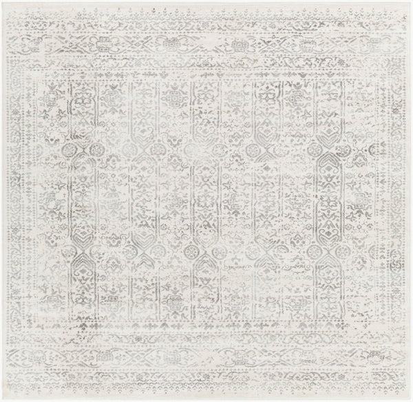 Livabliss Roma Traditional Polypropylene Area Rug for Living Room High Traffic Spaces Light Slate, Cr 6'7" x 6'7" Square ROM2308-67SQ