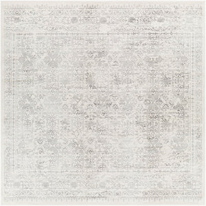 Livabliss Roma Traditional Polypropylene Area Rug for Living Room High Traffic Spaces Light Slate, Cr 7'10" x 7'10" Square ROM2308-710SQ