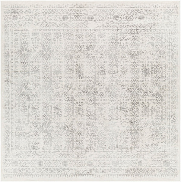 Livabliss Roma Traditional Polypropylene Area Rug for Living Room High Traffic Spaces Light Slate, Cr 7'10" x 7'10" Square ROM2308-710SQ