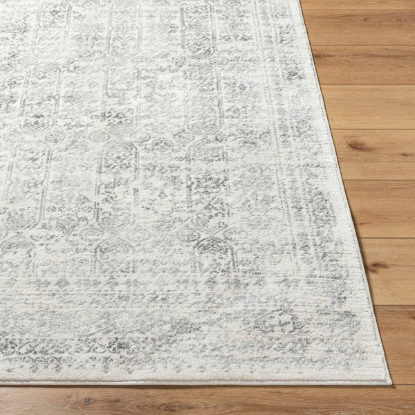 Livabliss Roma Traditional Polypropylene Area Rug for Living Room High Traffic Spaces Light Slate, Cr 6'7" x 6'7" Round ROM2308-67RD