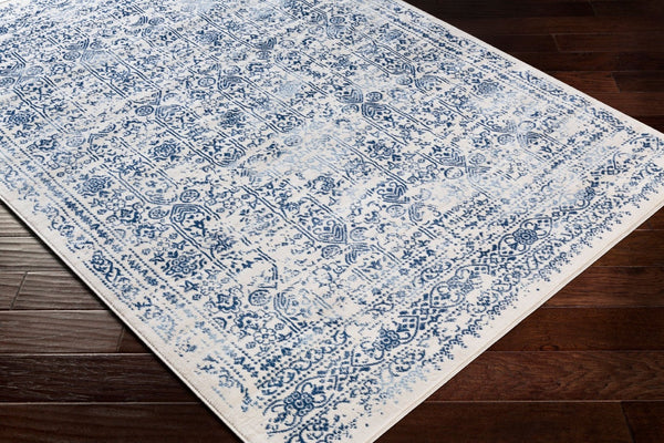 Livabliss Roma Traditional Medallion Polypropylene Area Rug for Living Room or Hallway Decor Dark Blue, Ligh 5'3" x 7'1" ROM2309-5371