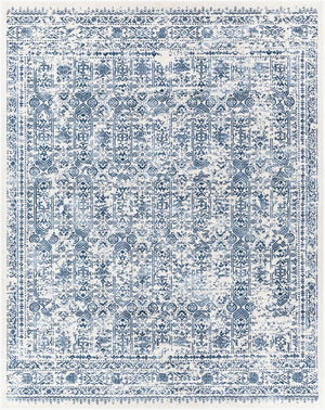 Livabliss Roma Traditional Medallion Polypropylene Area Rug for Living Room or Hallway Decor Dark Blue, Ligh 7'10" x 10' ROM2309-71010