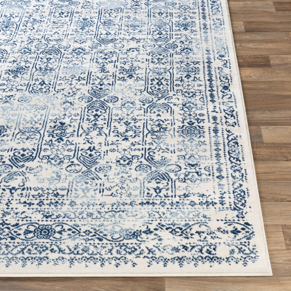 Livabliss Roma Traditional Medallion Polypropylene Area Rug for Living Room or Hallway Decor Dark Blue, Ligh 5'3" x 7'1" ROM2309-5371