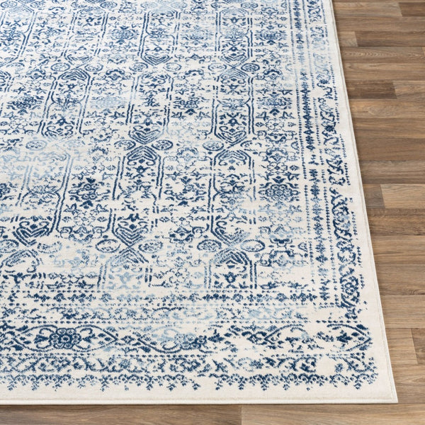 Livabliss Roma Traditional Medallion Polypropylene Area Rug for Living Room or Hallway Decor Dark Blue, Ligh 5'3" x 7'1" ROM2309-5371