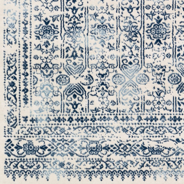 Livabliss Roma Traditional Medallion Polypropylene Area Rug for Living Room or Hallway Decor Dark Blue, Ligh 5'3" x 7'1" ROM2309-5371